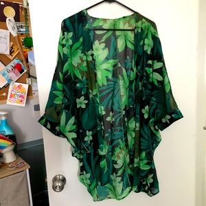 Sheer Tropical Beach Coverup